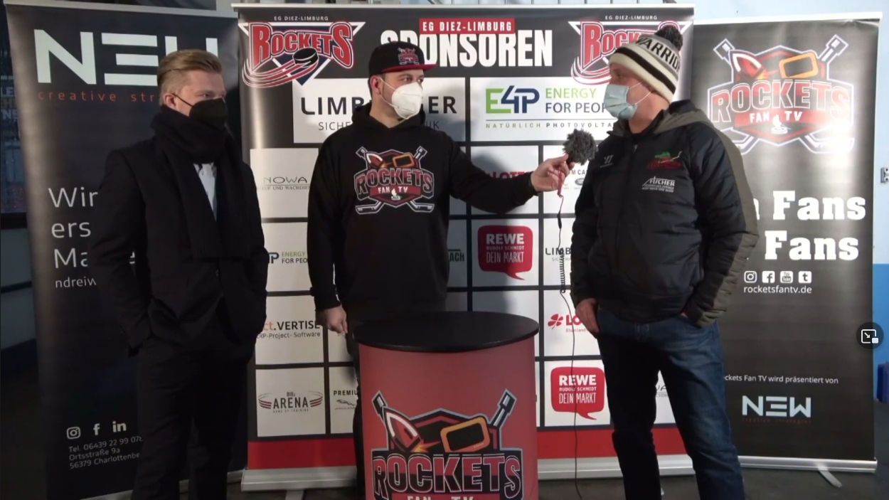 Rockets Fan TV - Pressekonferenz Spiel EG Diez Limburg gegen Hamburg Crocodiles 08032022